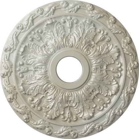 Ekena Millwork Spring Leaf Ceiling Medallion (Canopies up to 5 5/8"), 19 7/8"OD x 3 5/8"ID x 1 1/4"P, Flash Blue CM19SPFBS